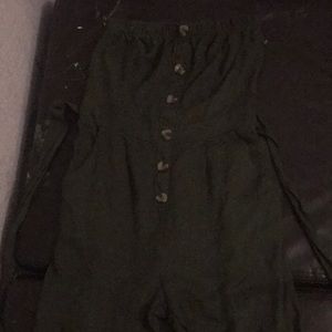 Olive green strapless romper